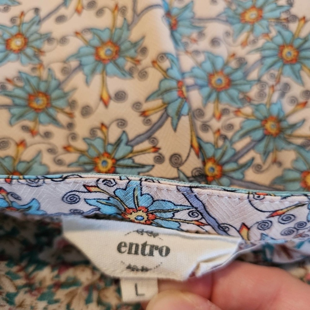 Entro women's cottage boho floral paisley slip dress size Large - Picture 11 of 13